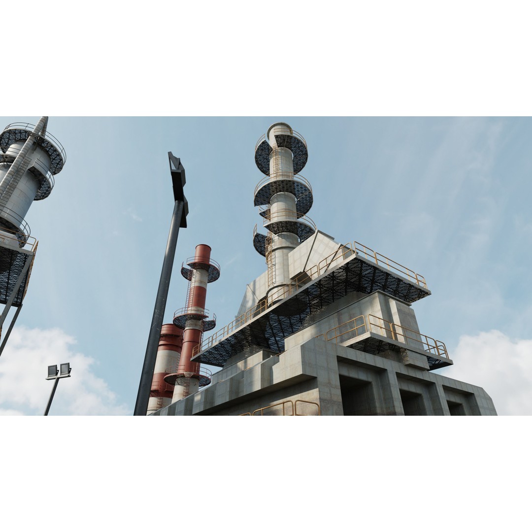 Refinery Unit 3D Model – Detailed Industrial Scene with PBR Textures - View 5