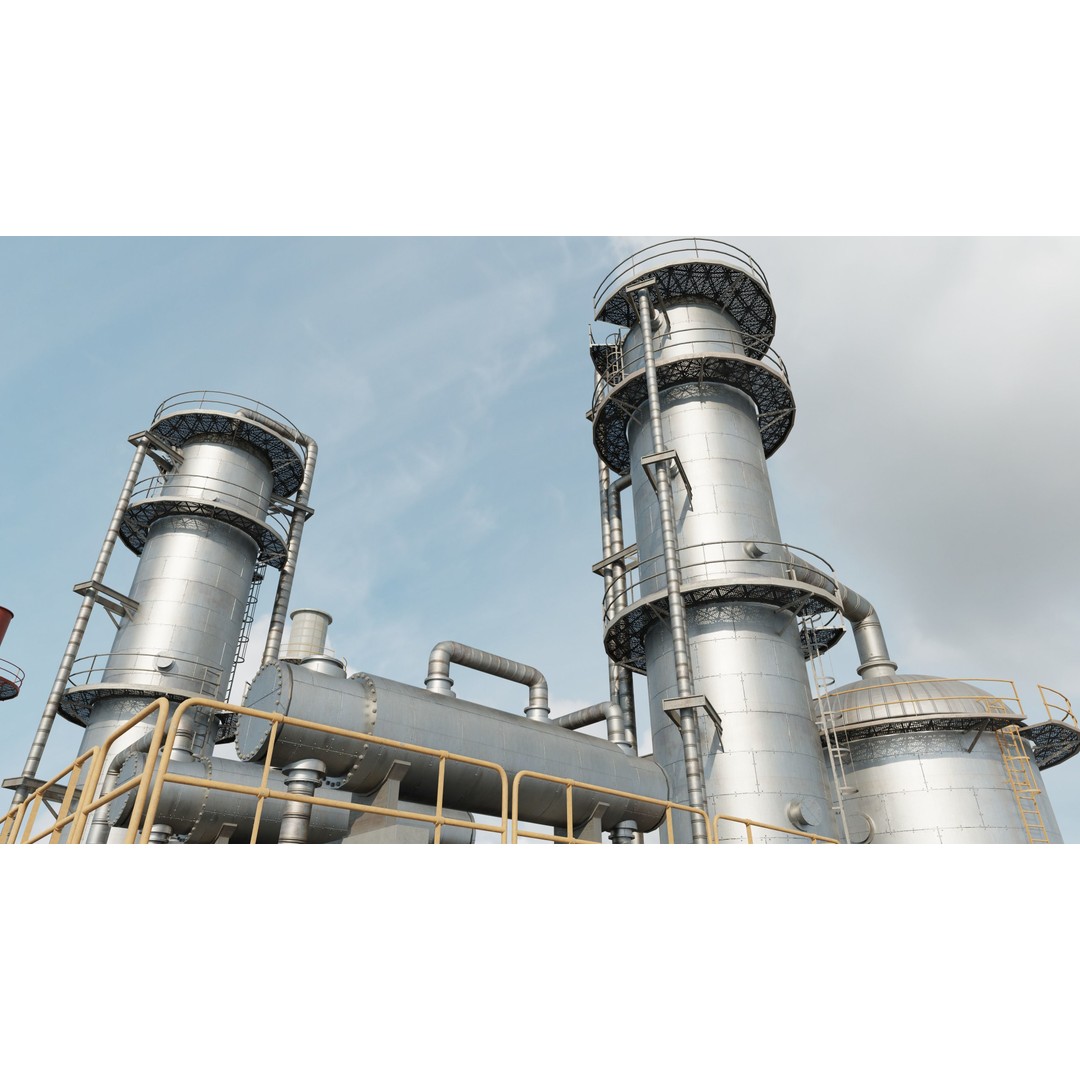 Refinery Unit 3D Model – Detailed Industrial Scene with PBR Textures - View 6