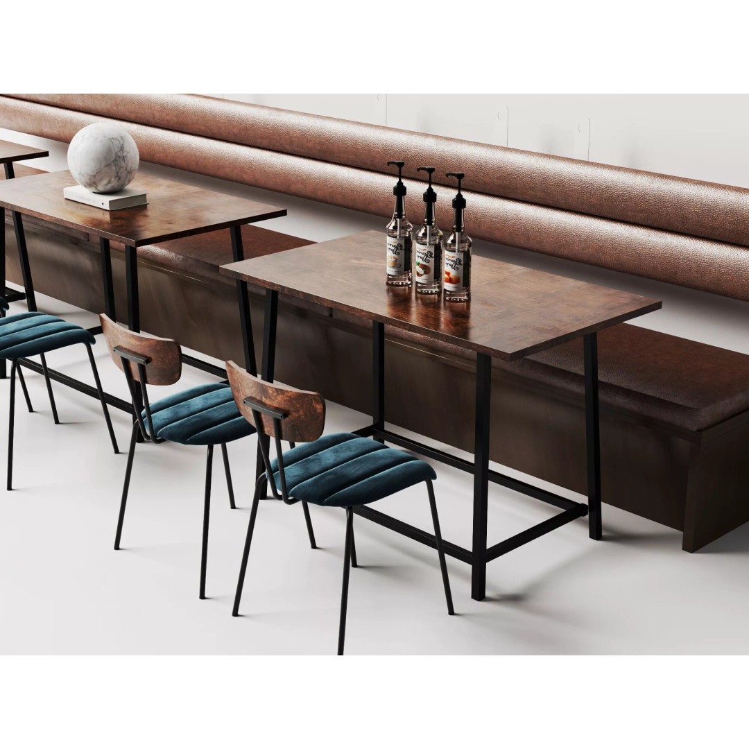 Industrial Cafe Dining Area 3D Model – Modern Coffee Shop Scene, FBX, OBJ - View 3