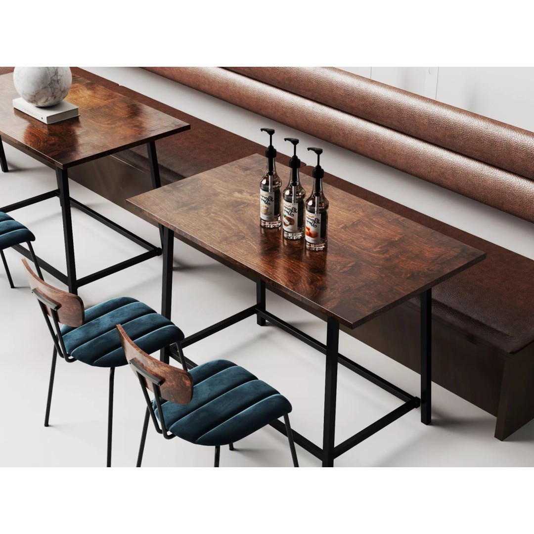 Industrial Cafe Dining Area 3D Model – Modern Coffee Shop Scene, FBX, OBJ - View 7