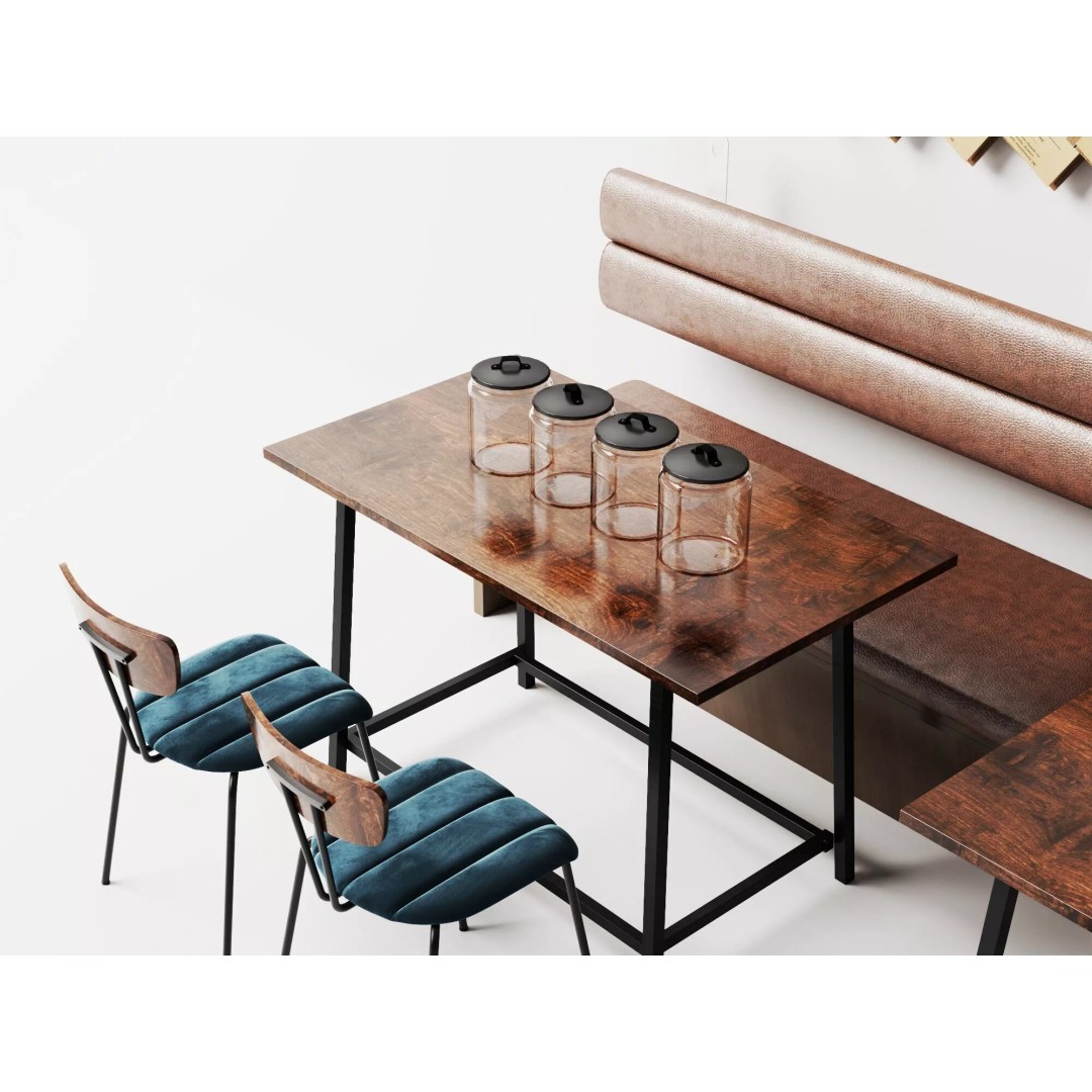 Industrial Cafe Dining Area 3D Model – Modern Coffee Shop Scene, FBX, OBJ - View 8