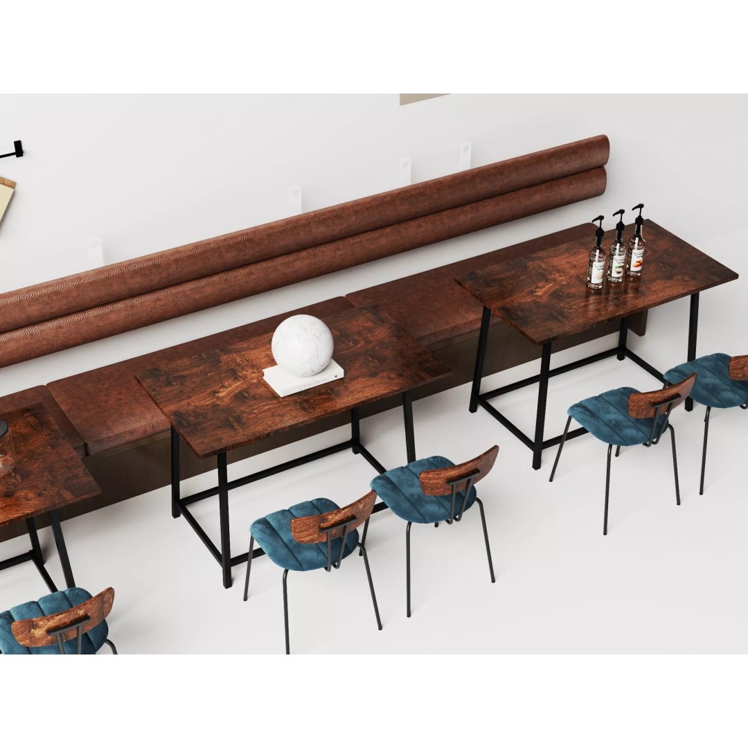 Industrial Cafe Dining Area 3D Model – Modern Coffee Shop Scene, FBX, OBJ - View 9