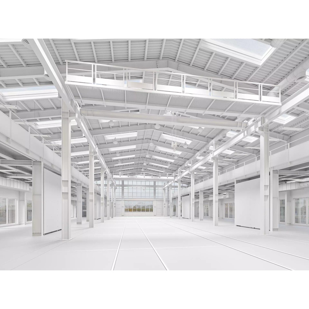 Industrial Hangar Building 3D Model – Low Poly PBR Asset, Blender, FBX - View 5