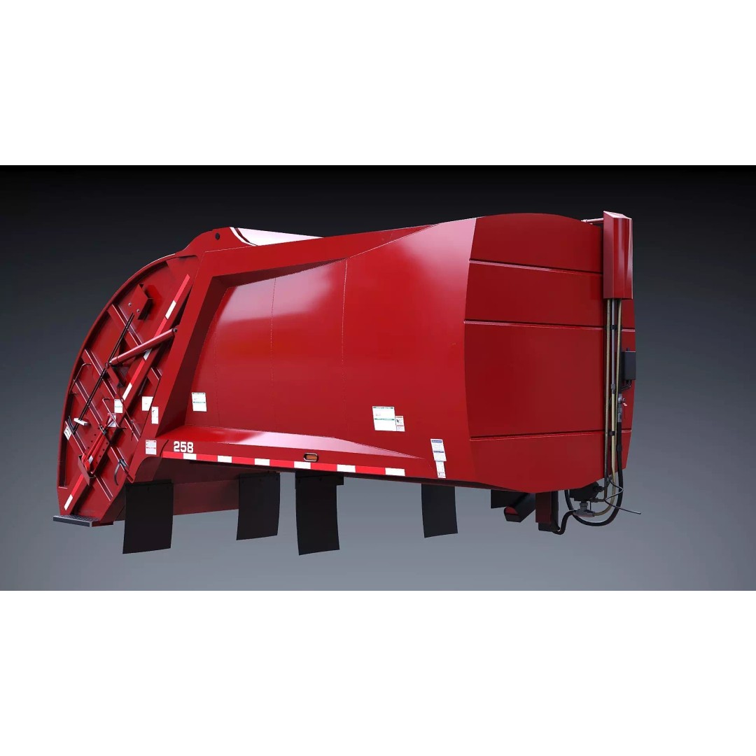 Garbage Truck Body 3D Model – Low Poly Game Asset, FBX, PBR Textures - View 11