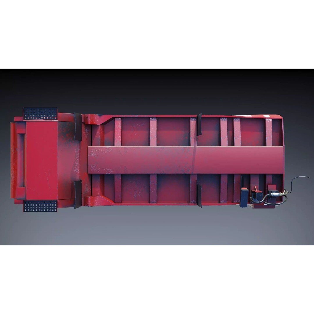 Garbage Truck Body 3D Model – Low Poly Game Asset, FBX, PBR Textures - View 14