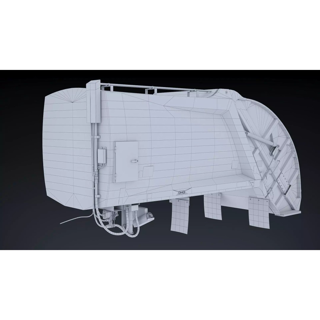 Garbage Truck Body 3D Model – Low Poly Game Asset, FBX, PBR Textures - View 18