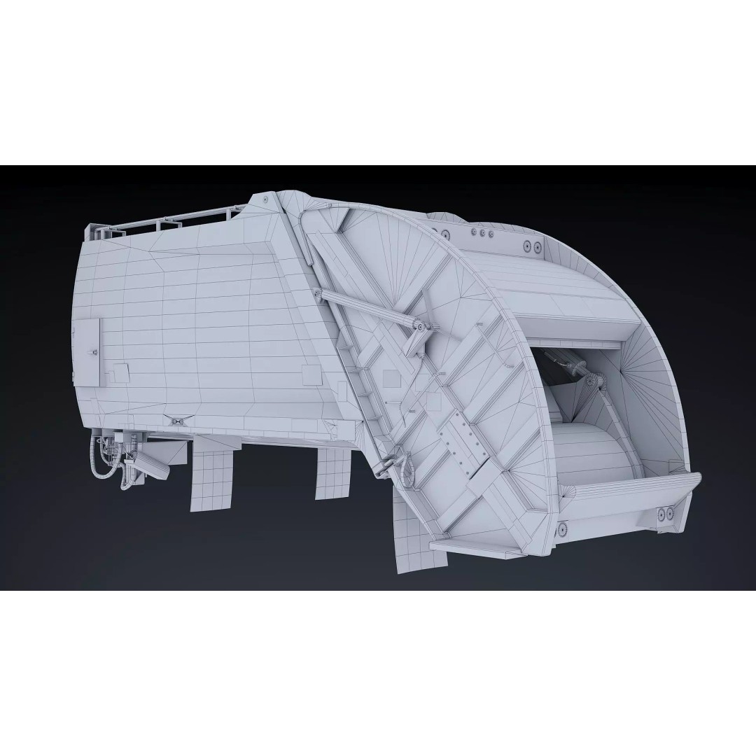 Garbage Truck Body 3D Model – Low Poly Game Asset, FBX, PBR Textures - View 19
