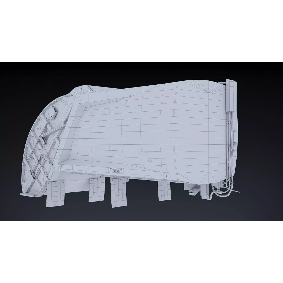 Garbage Truck Body 3D Model – Low Poly Game Asset, FBX, PBR Textures - View 22