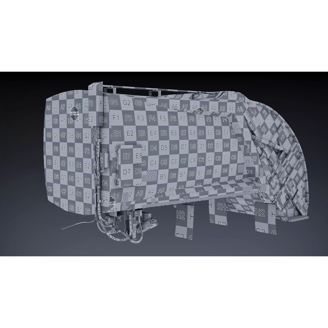 Garbage Truck Body 3D Model – Low Poly Game Asset, FBX, PBR Textures - View 23