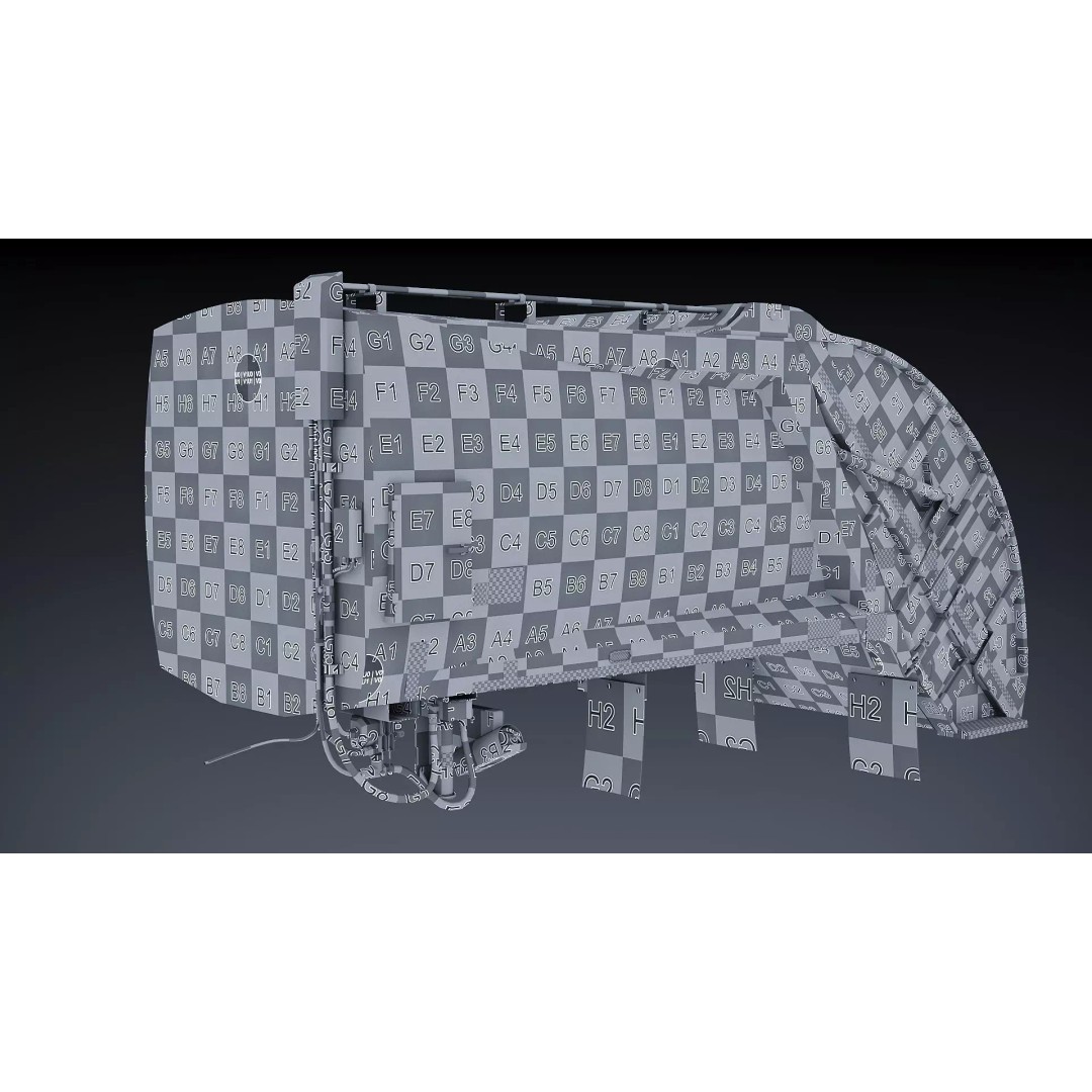 Garbage Truck Body 3D Model – Low Poly Game Asset, FBX, PBR Textures - View 25