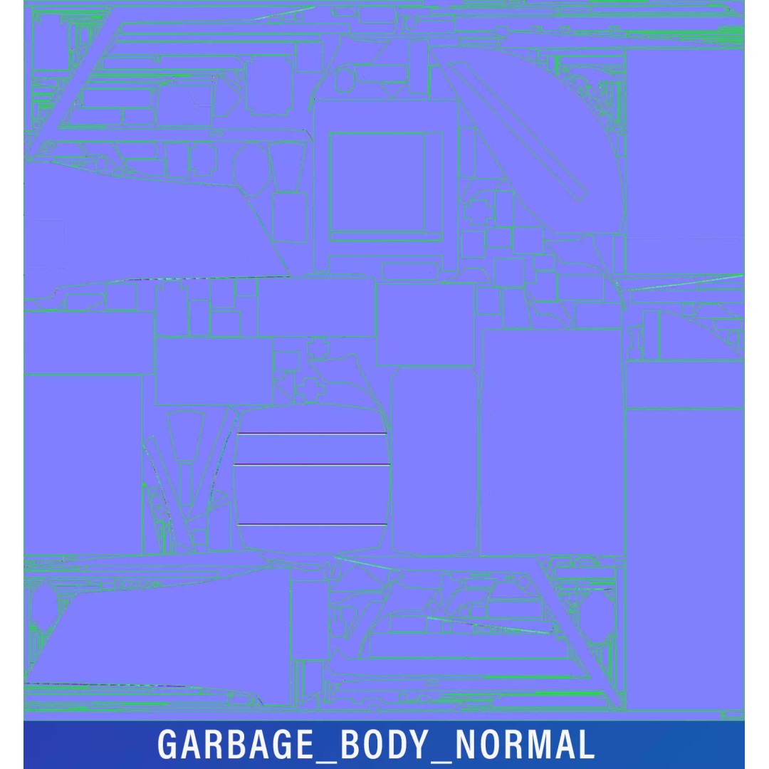 Garbage Truck Body 3D Model – Low Poly Game Asset, FBX, PBR Textures - View 29