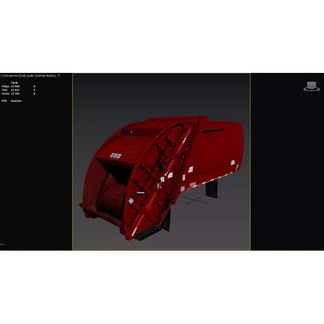 Garbage Truck Body 3D Model – Low Poly Game Asset, FBX, PBR Textures - View 31