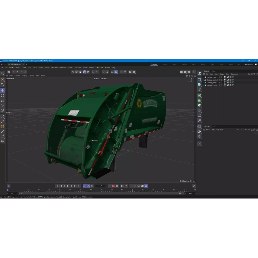 Garbage Truck Body 3D Model – Low Poly Game Asset, FBX, PBR Textures - View 32