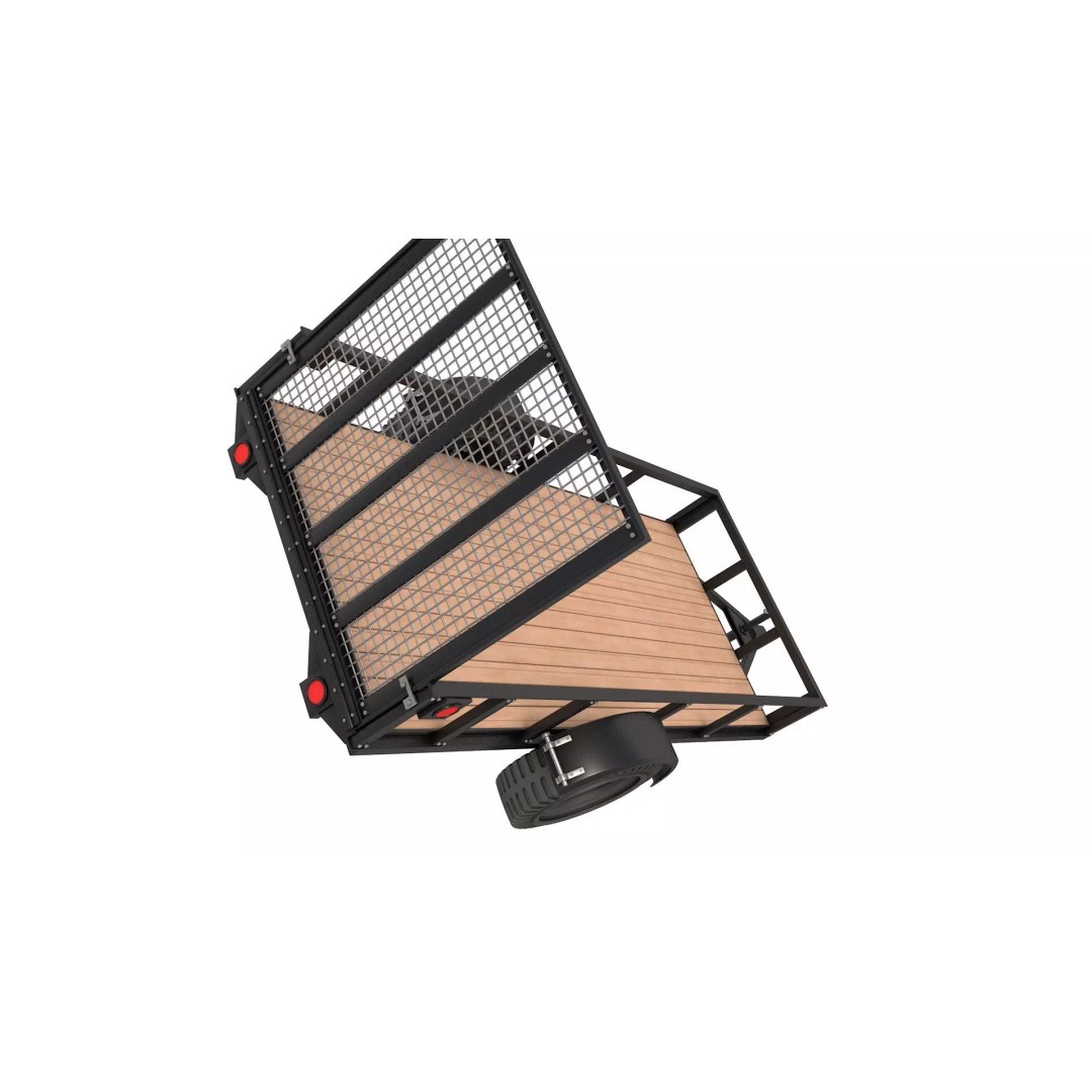 Utility Trailer 3D Model – Low Poly Game Asset, FBX, PBR Textures - View 4