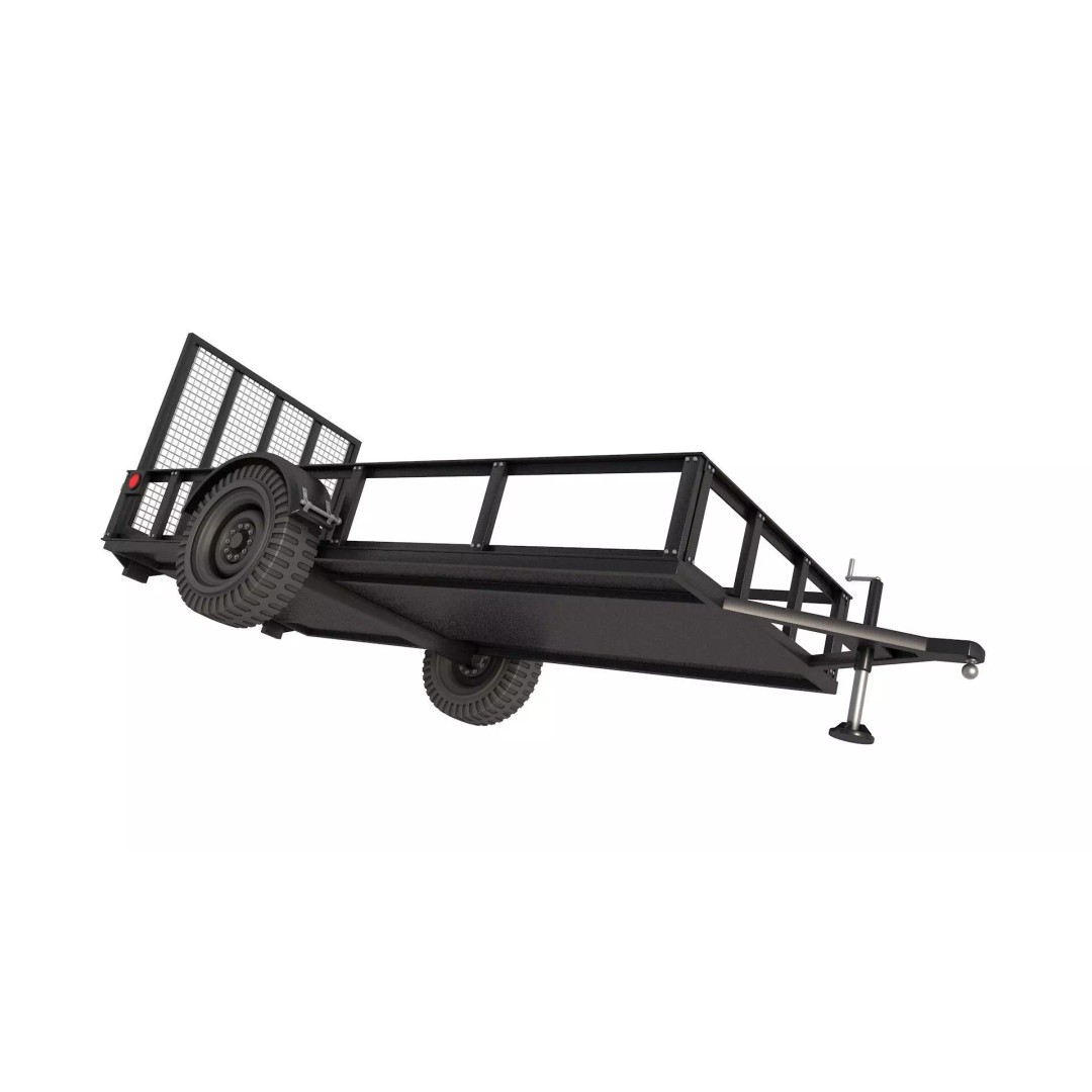 Utility Trailer 3D Model – Low Poly Game Asset, FBX, PBR Textures - View 5