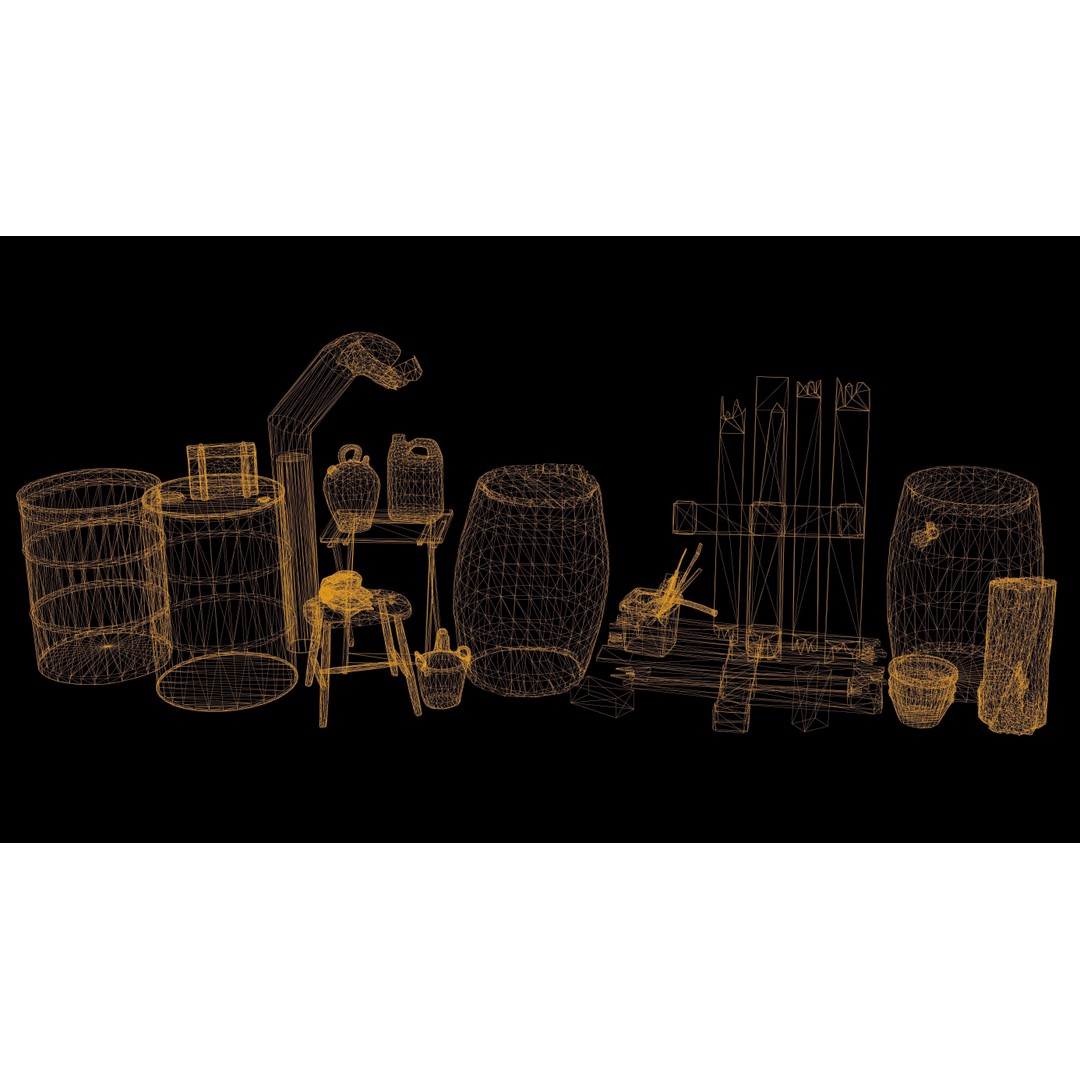 Scanned Props Pack 3D Model – Low Poly Game Assets, FBX & PBR Textures