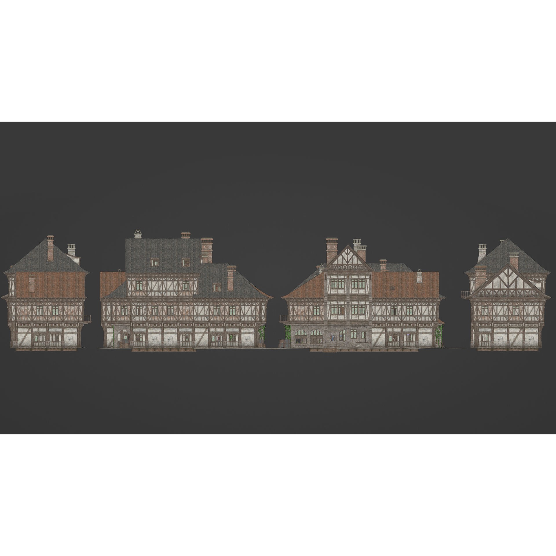 Medieval Modular Town - Game-Ready 3D Model - View 11