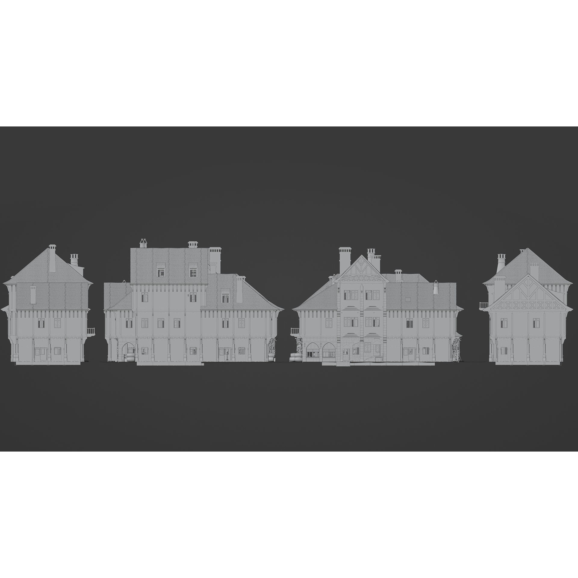 Medieval Modular Town - Game-Ready 3D Model - View 12
