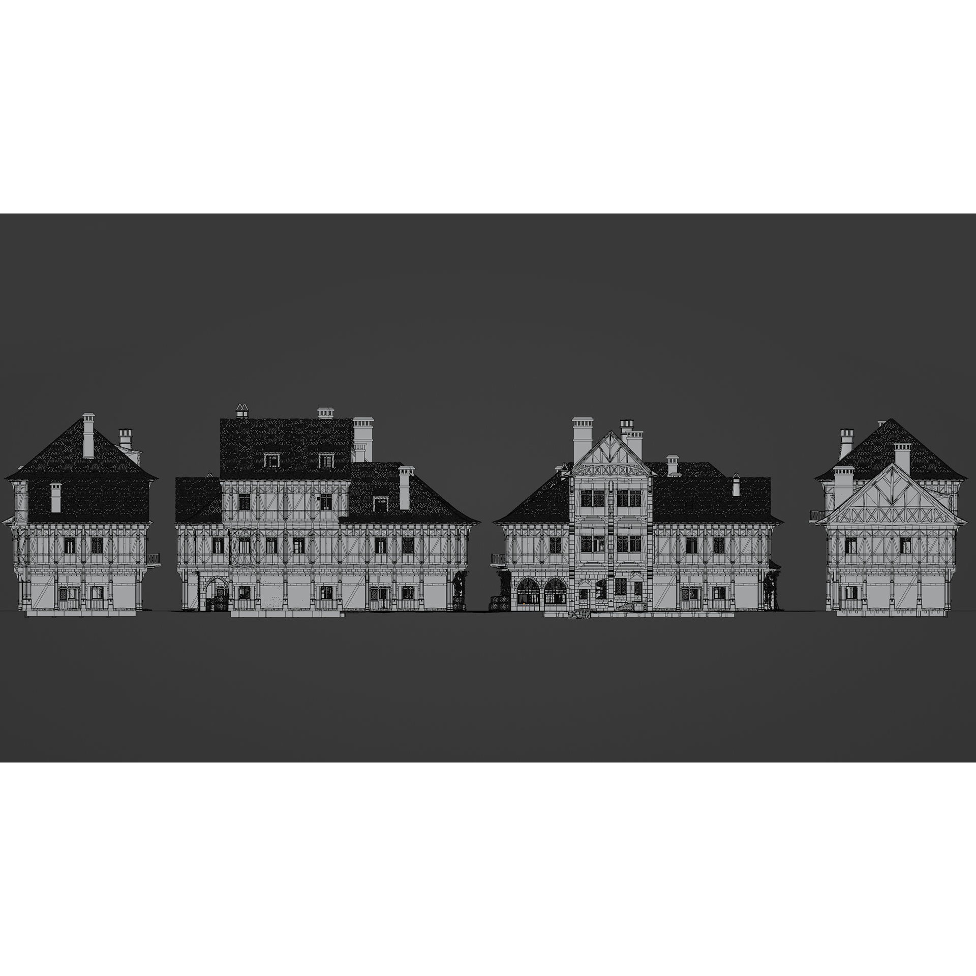Medieval Modular Town - Game-Ready 3D Model - View 13