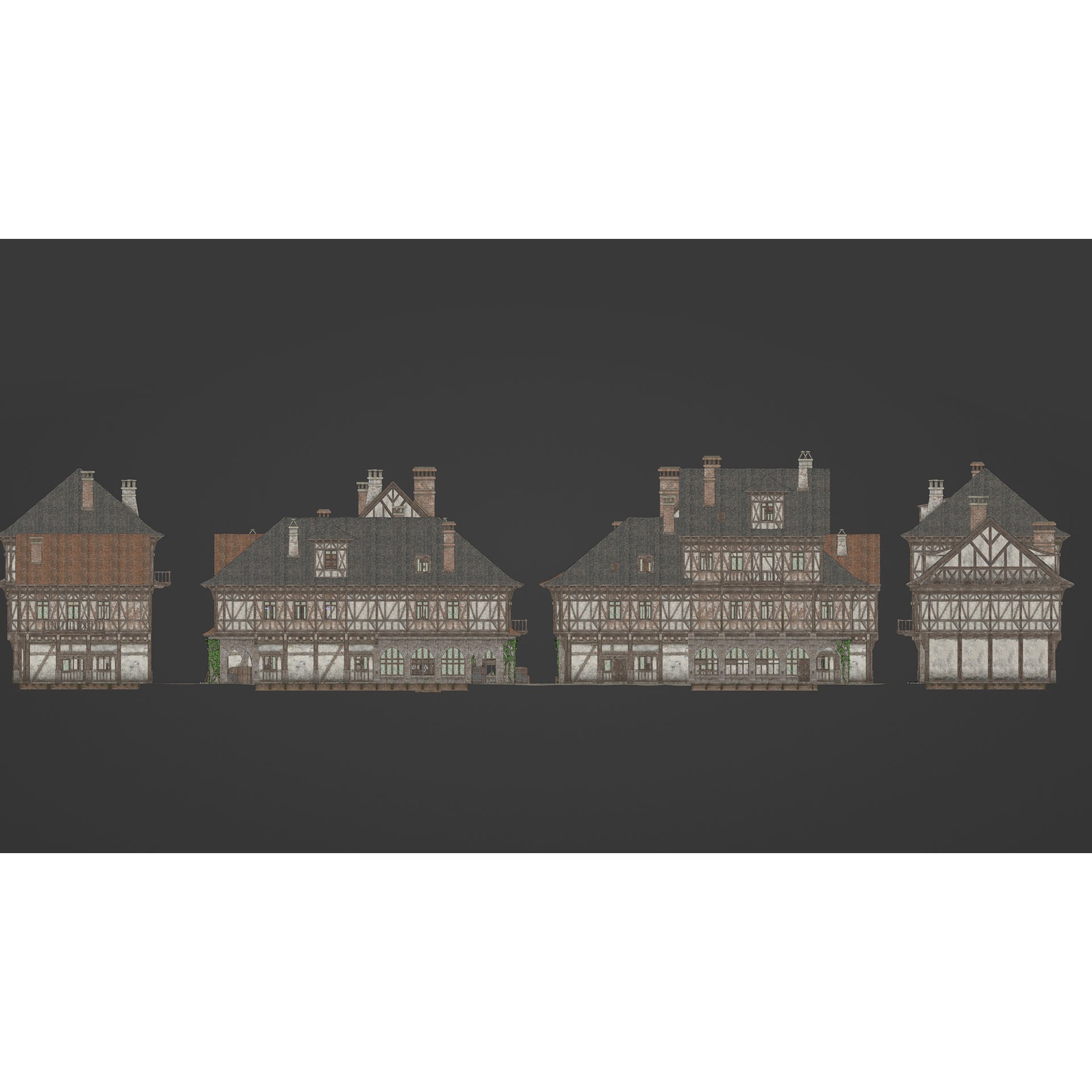 Medieval Modular Town - Game-Ready 3D Model - View 15