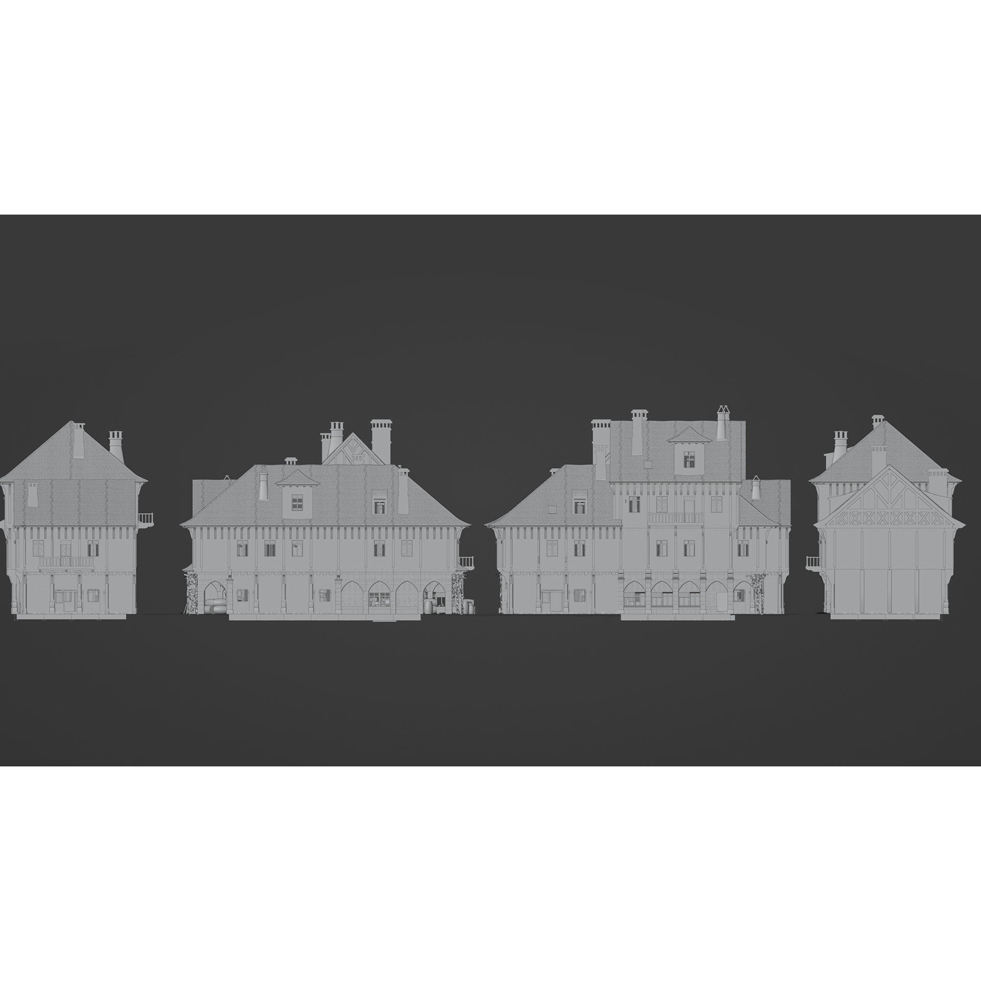 Medieval Modular Town - Game-Ready 3D Model - View 16