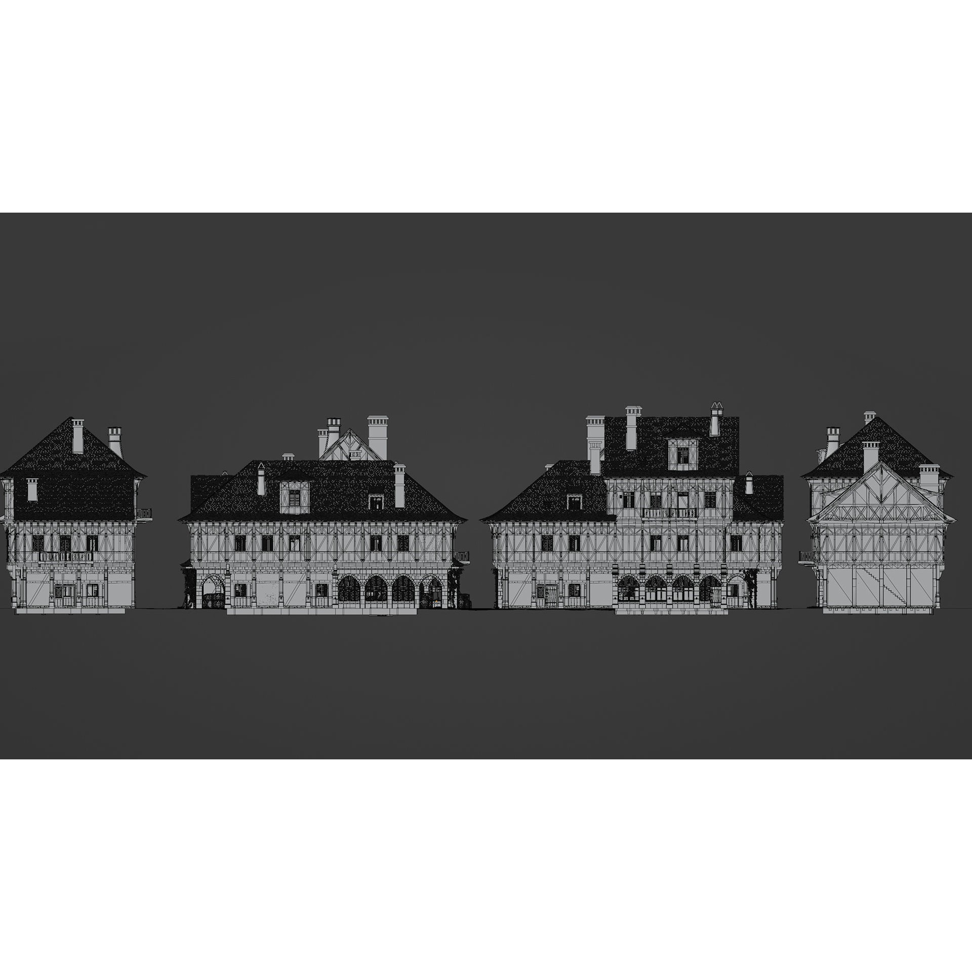 Medieval Modular Town - Game-Ready 3D Model - View 17