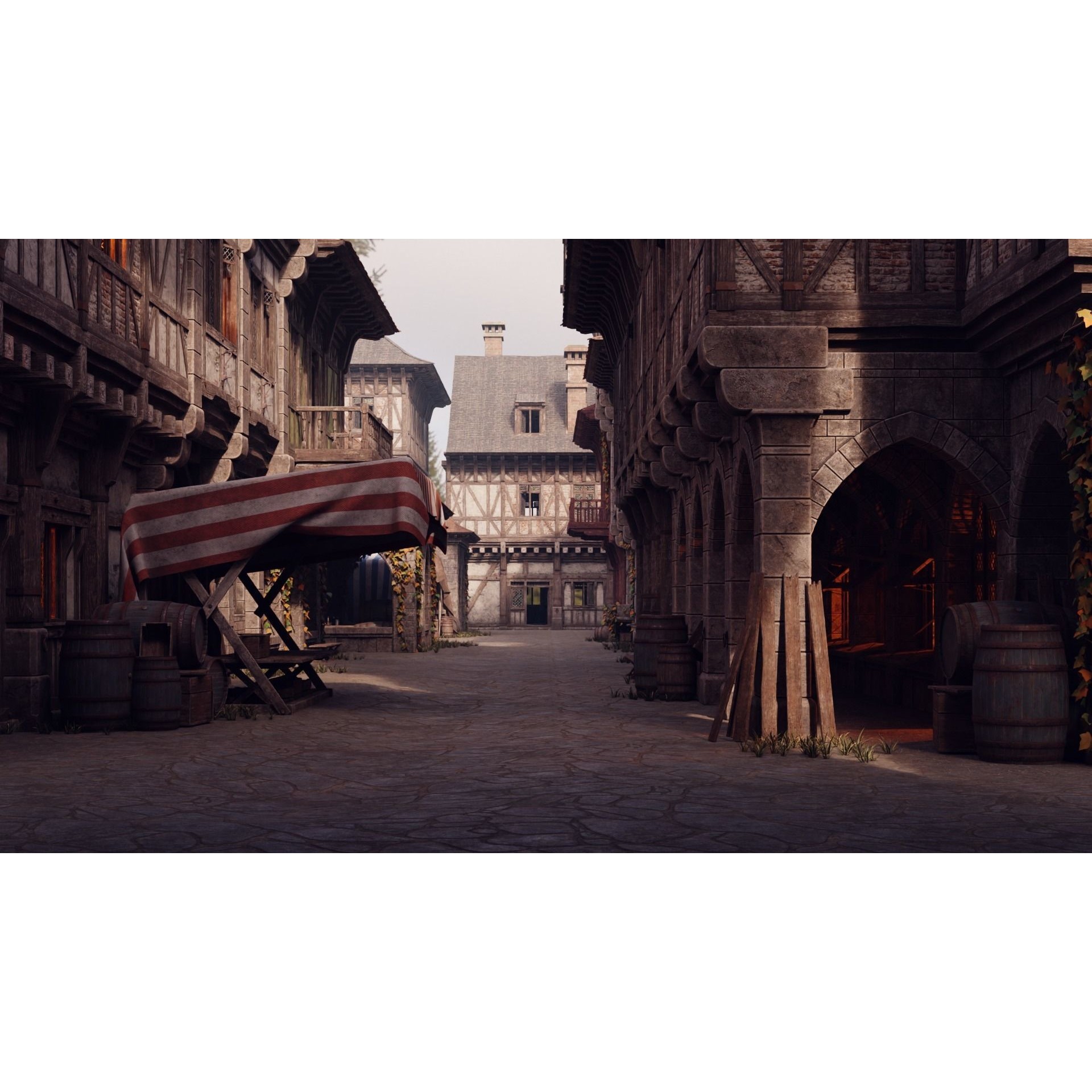 Medieval Modular Town - Game-Ready 3D Model - View 3