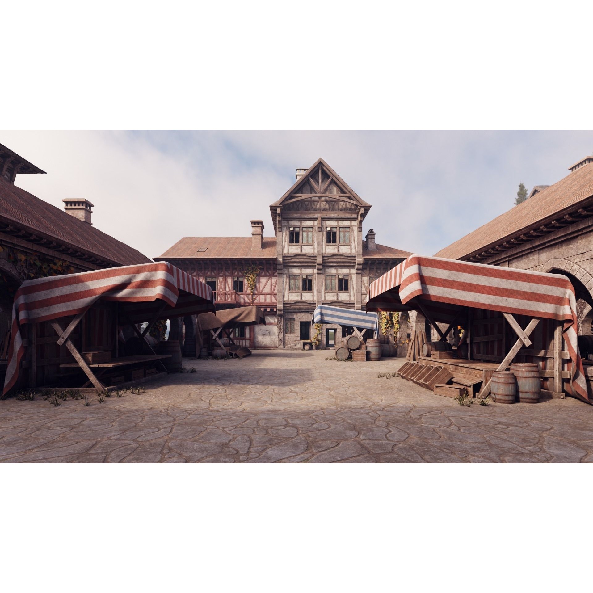 Medieval Modular Town - Game-Ready 3D Model - View 5