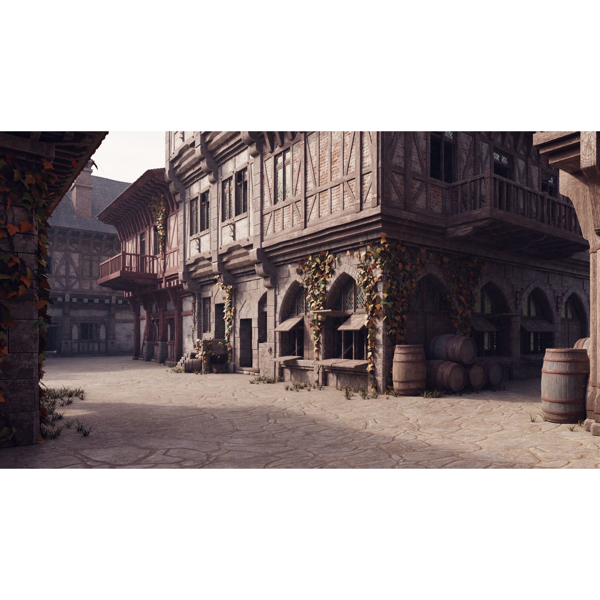 Medieval Modular Town - Game-Ready 3D Model - View 6