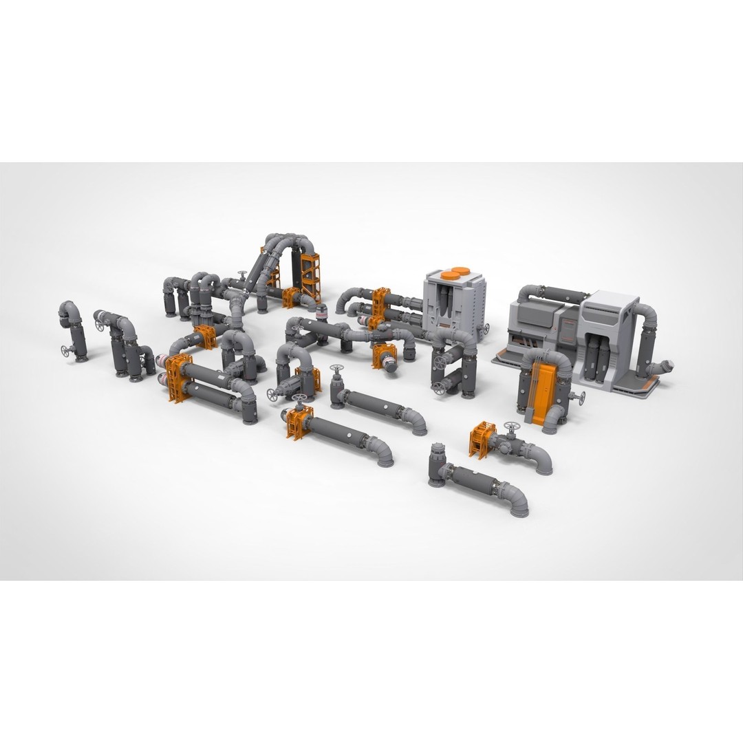 Sci-Fi Modular Environment 3D Model – Industrial Urban Asset, FBX - View 3