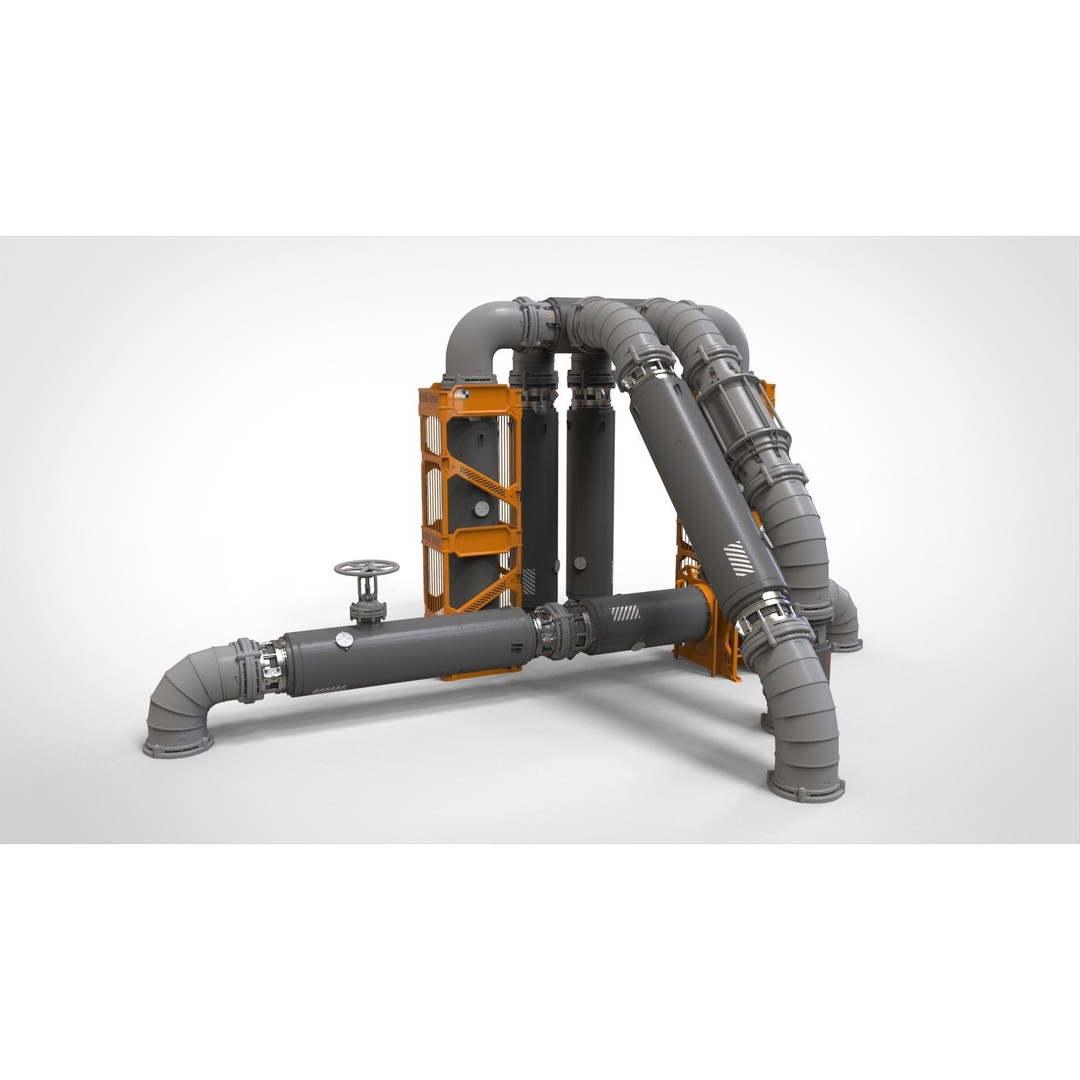Sci-Fi Modular Environment 3D Model – Industrial Urban Asset, FBX - View 4