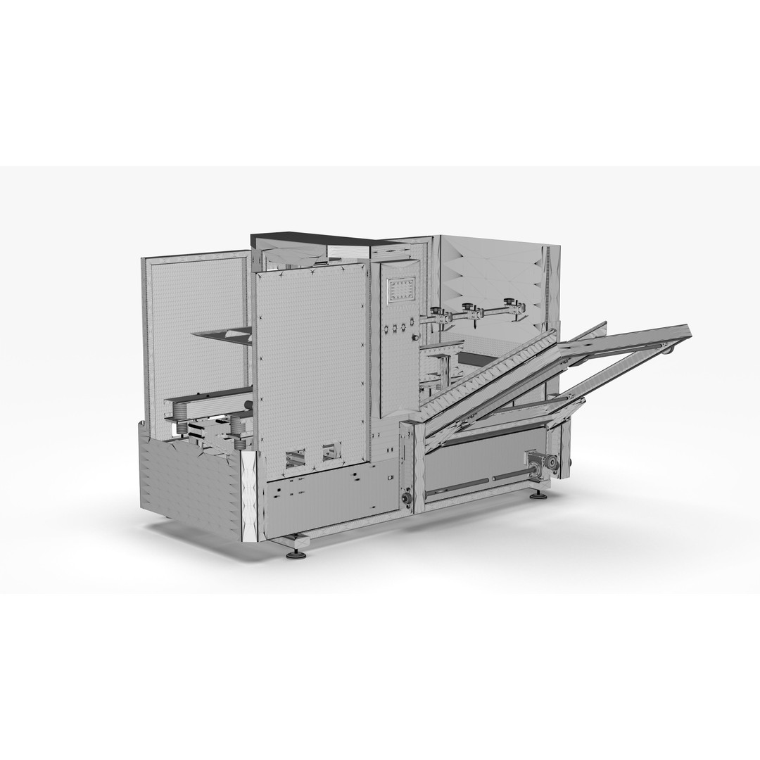 Fully Automatic Box Unpacking Machine 3D Model – High Poly Industrial Asset, OBJ, FBX