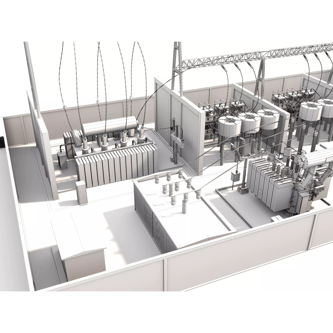 Electricity Sub Station 3D Model – PBR Textured Industrial Asset, FBX/OBJ - View 14