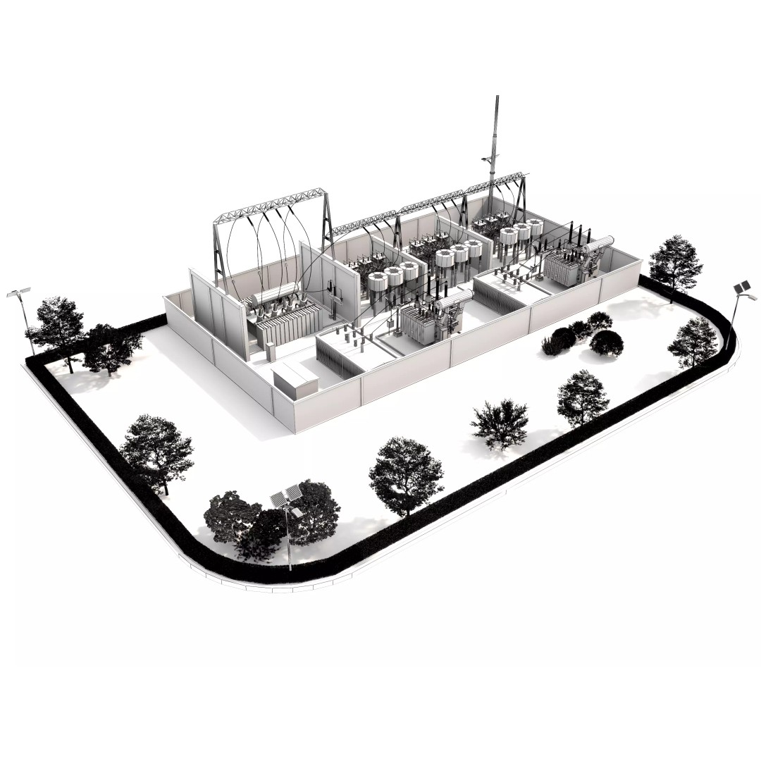 Electricity Sub Station 3D Model – PBR Textured Industrial Asset, FBX/OBJ - View 15