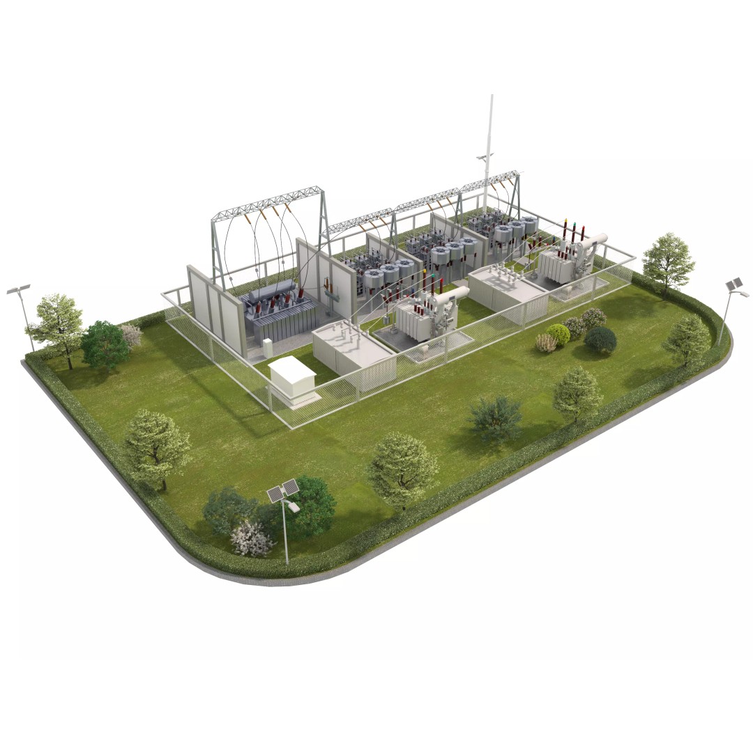 Electricity Sub Station 3D Model – PBR Textured Industrial Asset, FBX/OBJ - View 2