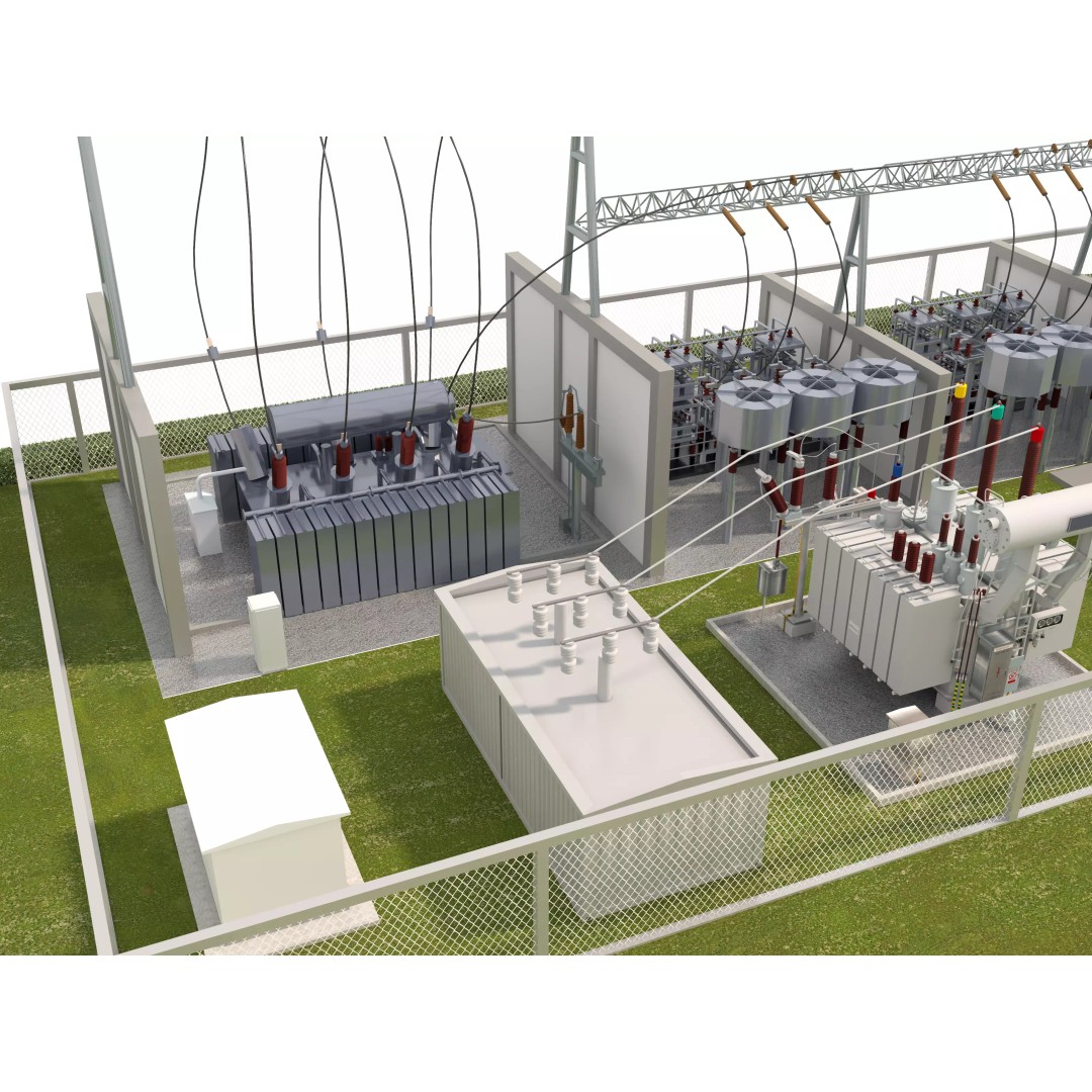 Electricity Sub Station 3D Model – PBR Textured Industrial Asset, FBX/OBJ - View 7