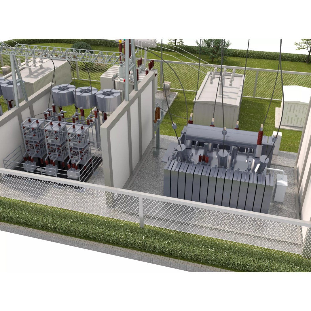Electricity Sub Station 3D Model – PBR Textured Industrial Asset, FBX/OBJ - View 8