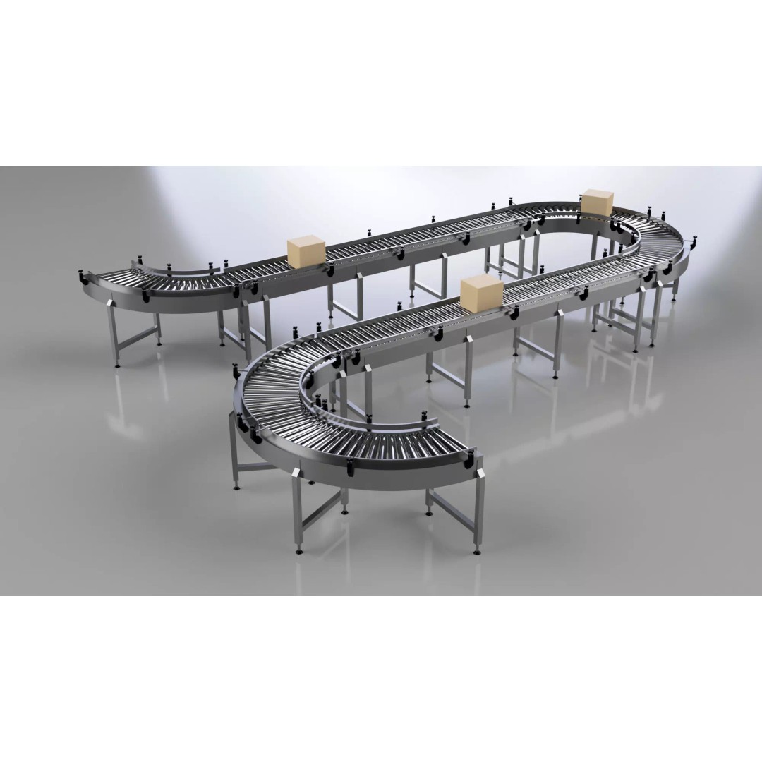 Roller Conveyor Belt 3D Model – Industrial Assembly Line Asset, FBX - View 2
