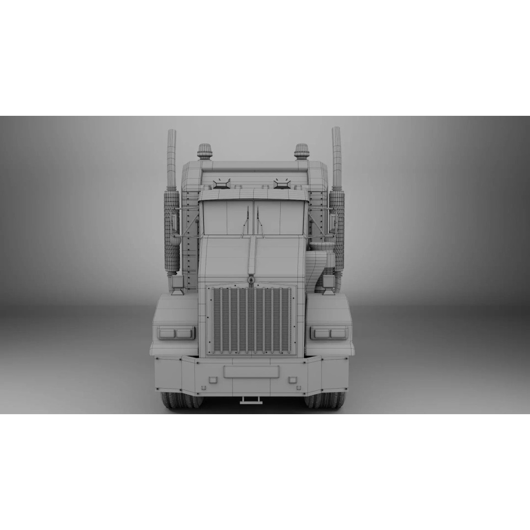Kenworth T-800 Aerodyne 3D Model – Low Poly PBR Truck Asset, FBX
