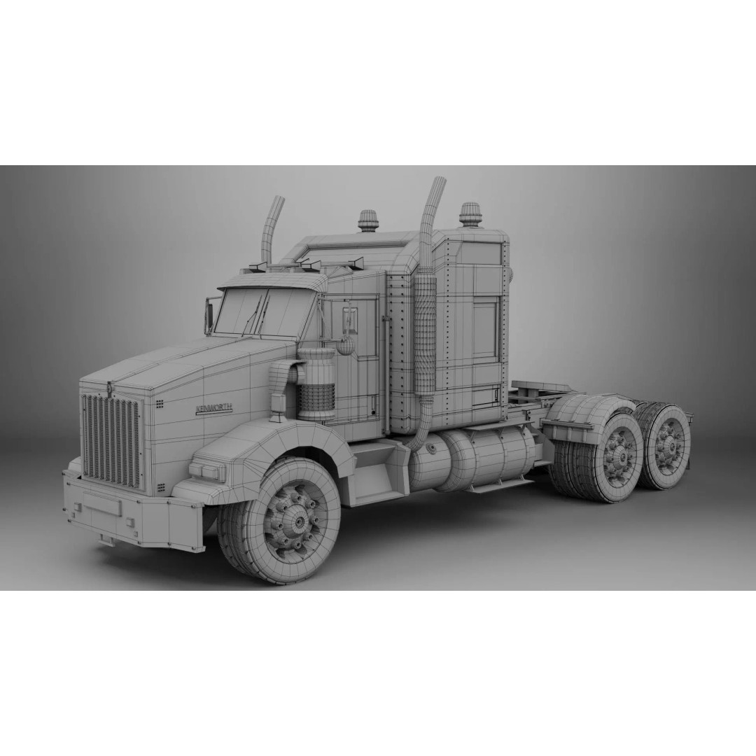 Kenworth T-800 Aerodyne 3D Model – Low Poly PBR Truck Asset, FBX - View 12