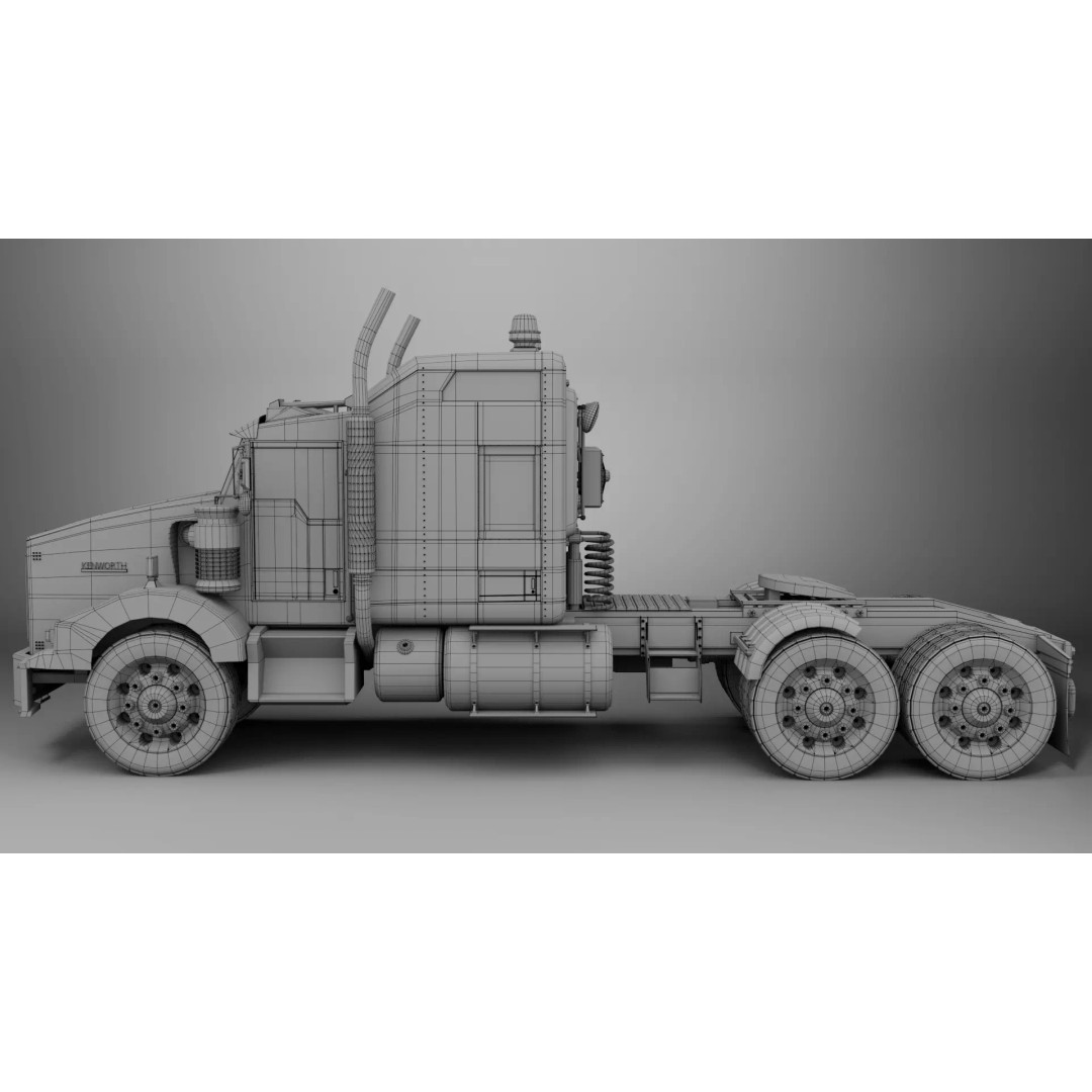 Kenworth T-800 Aerodyne 3D Model – Low Poly PBR Truck Asset, FBX - View 13
