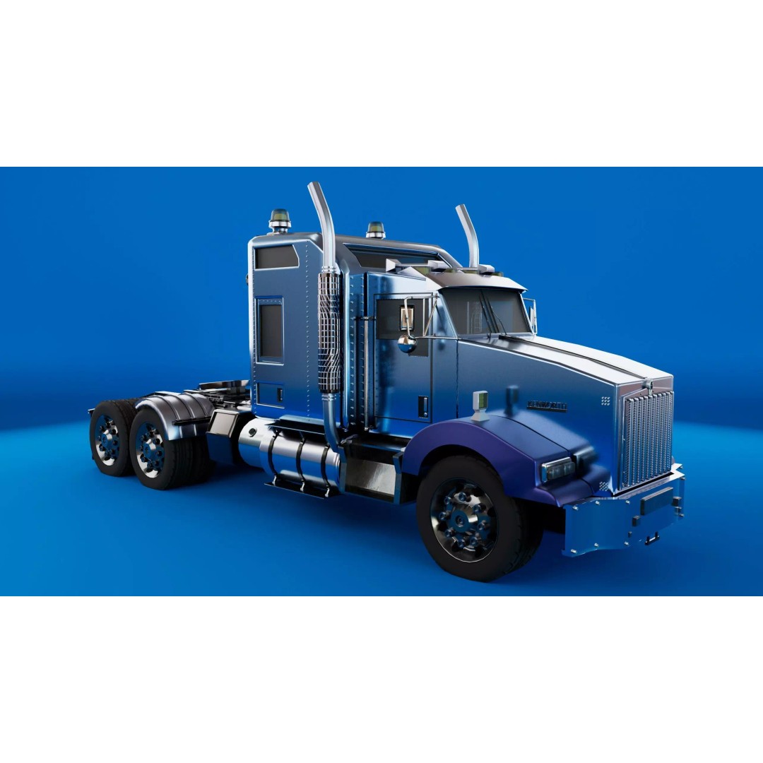 Kenworth T-800 Aerodyne 3D Model – Low Poly PBR Truck Asset, FBX - View 2