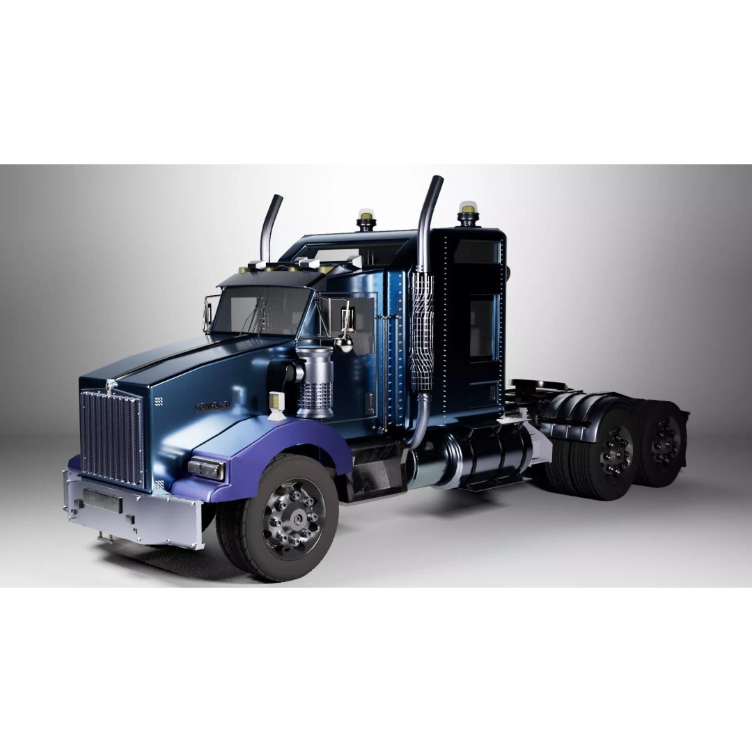 Kenworth T-800 Aerodyne 3D Model – Low Poly PBR Truck Asset, FBX - View 4