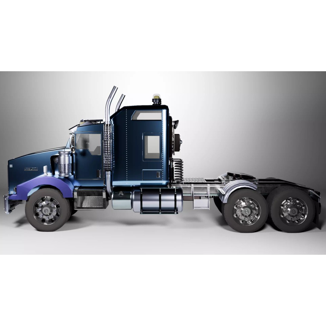 Kenworth T-800 Aerodyne 3D Model – Low Poly PBR Truck Asset, FBX - View 5