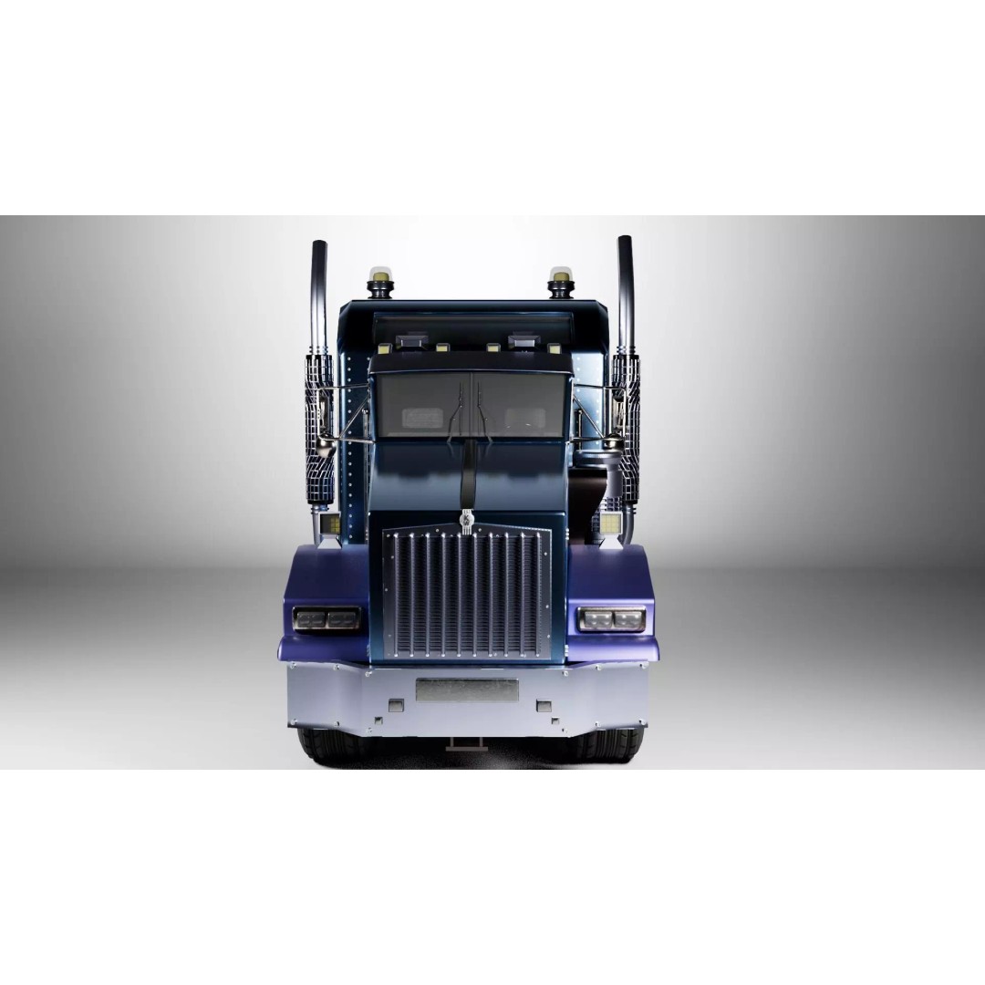 Kenworth T-800 Aerodyne 3D Model – Low Poly PBR Truck Asset, FBX - View 6
