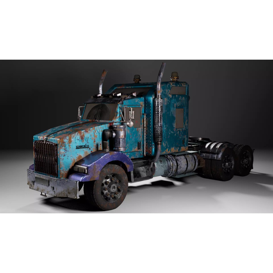 Kenworth T-800 Aerodyne 3D Model – Low Poly PBR Truck Asset, FBX - View 8