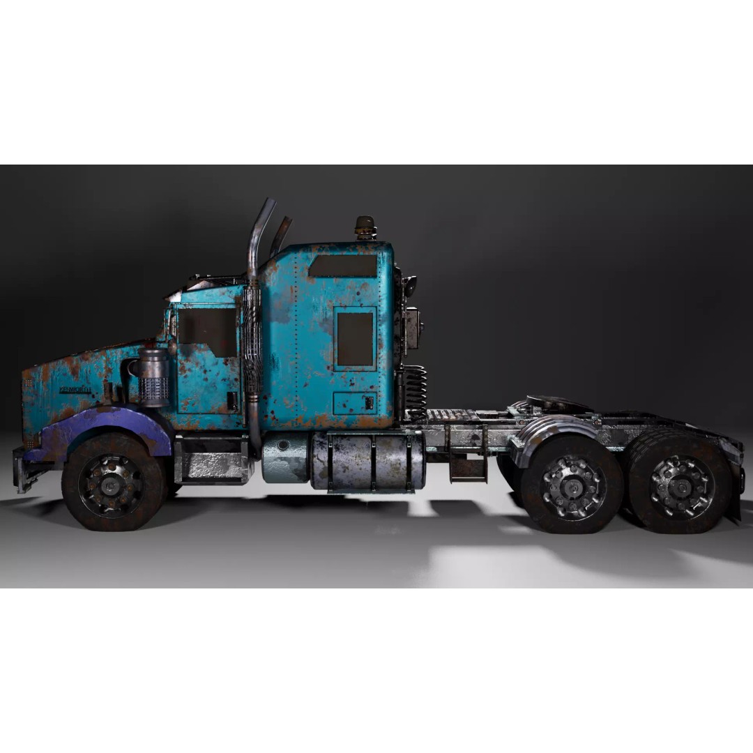 Kenworth T-800 Aerodyne 3D Model – Low Poly PBR Truck Asset, FBX - View 9