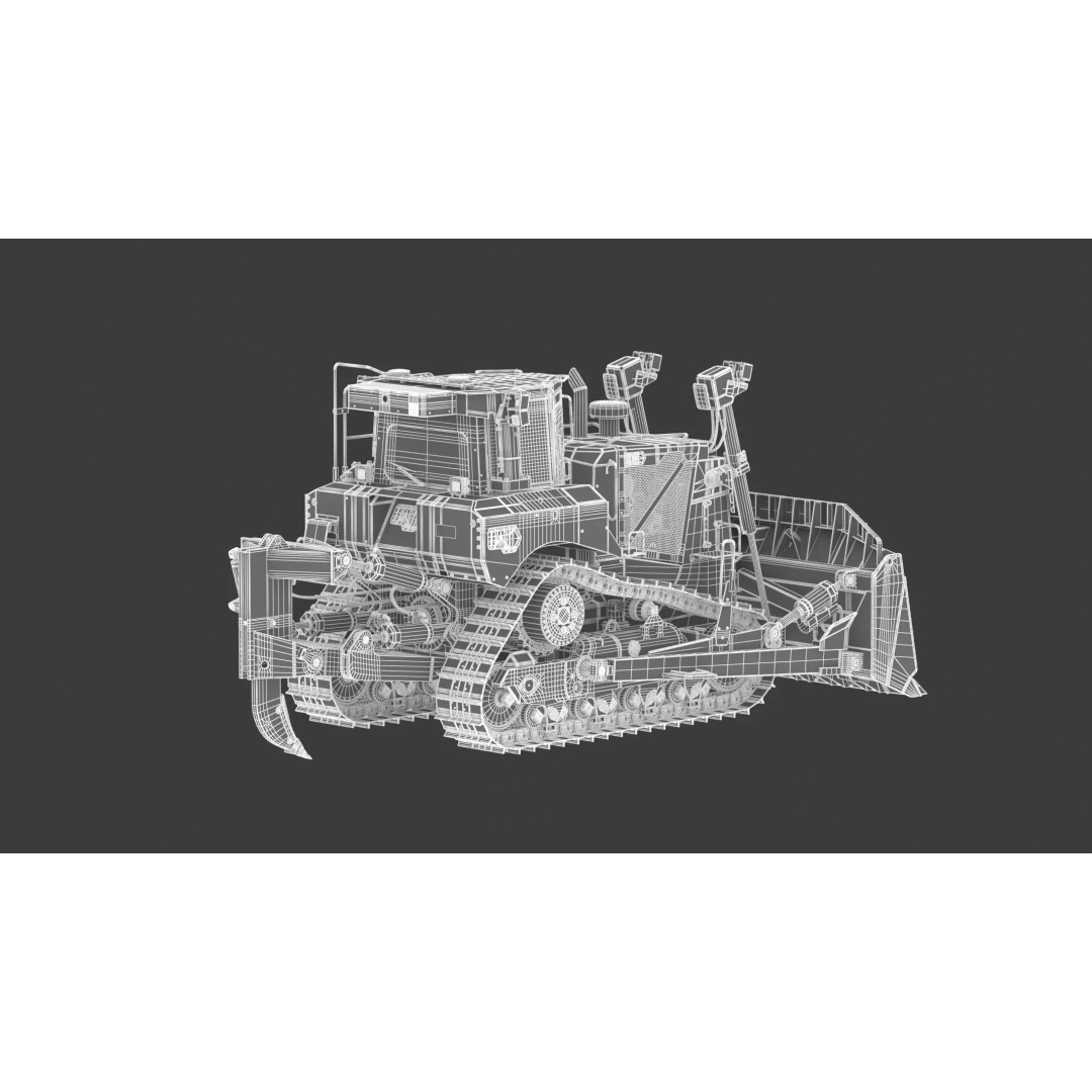 Caterpillar D8 Dozer 3D Model – High Poly Industrial Asset, FBX, OBJ - View 26