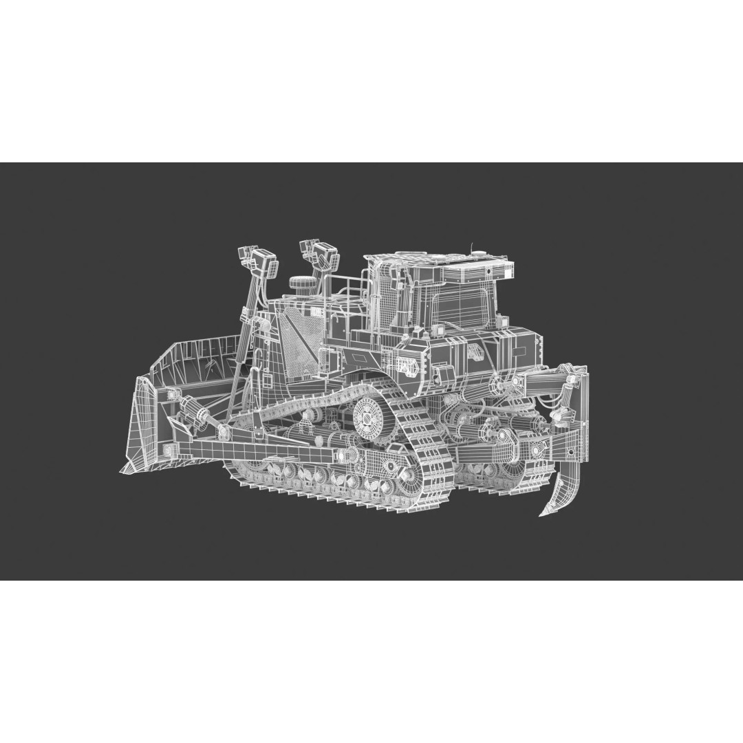 Caterpillar D8 Dozer 3D Model – High Poly Industrial Asset, FBX, OBJ - View 28