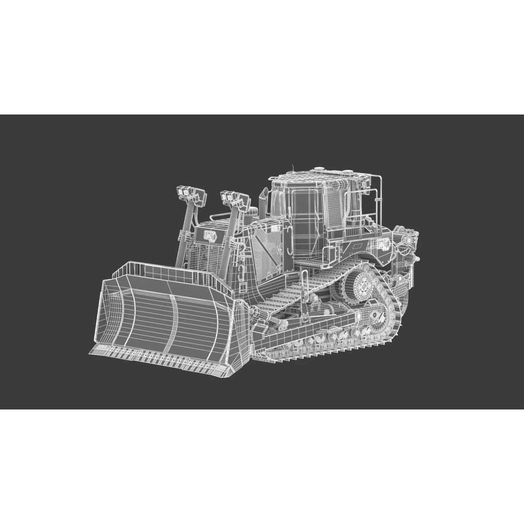 Caterpillar D8 Dozer 3D Model – High Poly Industrial Asset, FBX, OBJ - View 30